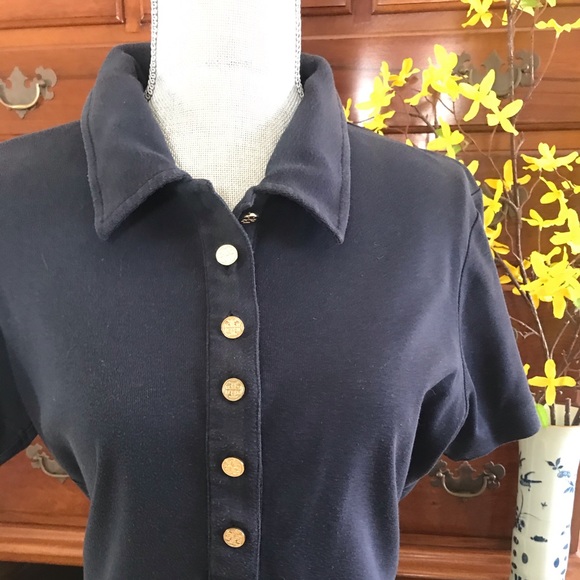 Tory Burch Tops - Tory Burch Tory Navy Cotton Polo Size XL